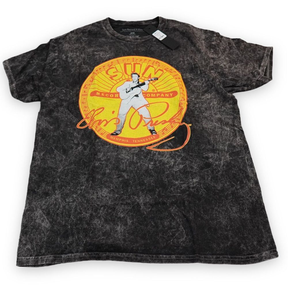 Sun Record X Elvis Presley Shirt Mens Large Distressed Gray T-Shirt